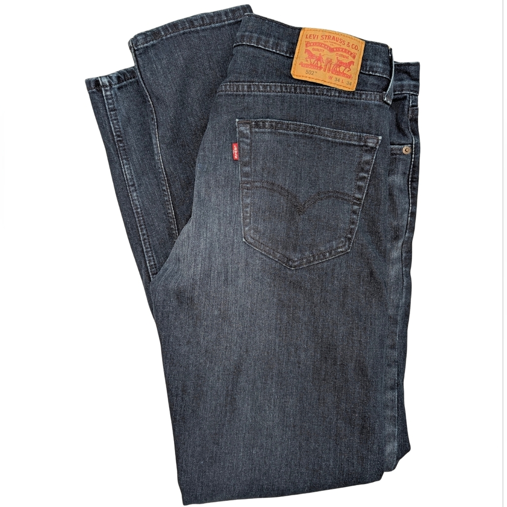 Levi's 502 34x34 Men's Dark Wash Taper Fit Relaxed Jeans